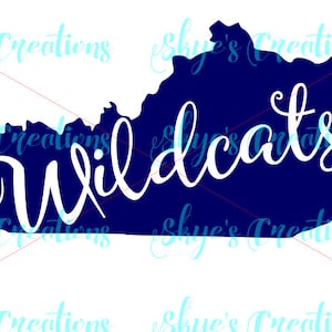 Kentucky Wildcats svg, ky state outline