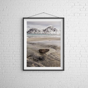 Mountain Photography of Skagsanden Beach | Lofoten Islands Prints , Home Decor Gifts Wall Decor Christmas Photo Gifts Nature Pictures