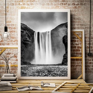 Skogafoss Waterfall Prints | Scandinavian art  and Icelandic fine art Photography Wall Decor Christmas Photo Gifts Nature Pictures