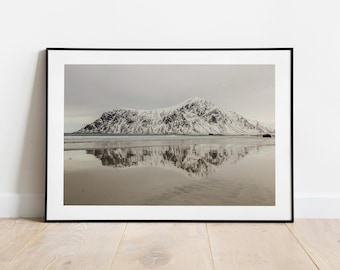 Skagsanden strandtryck: Lofoten nordisk landskapskonst