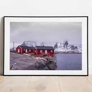 Impresiones de montañas escandinavas / Obras de arte de la isla Lofoten y regalos nórdicos Decoración de la pared Regalos fotográficos de Navidad Imágenes de la naturaleza