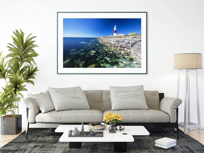 Dorset photography xmas christmas gifts architecture photos coastal fineart home decor Print Canvas of Portland Bill Lighthouse wall art