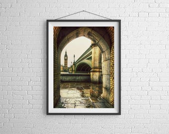 Westminster Bridge & Big Ben Print: London Photography Wall Art