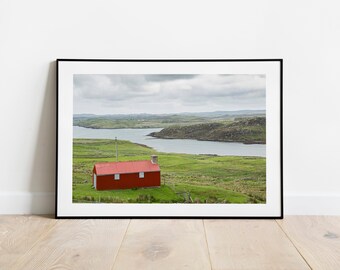 Scottish Hebrides prints | Red Barn on the Isle of Harris and Lewis - Home Decor Wall Art Wall Decor Christmas Photo Gifts  Nature Pictures