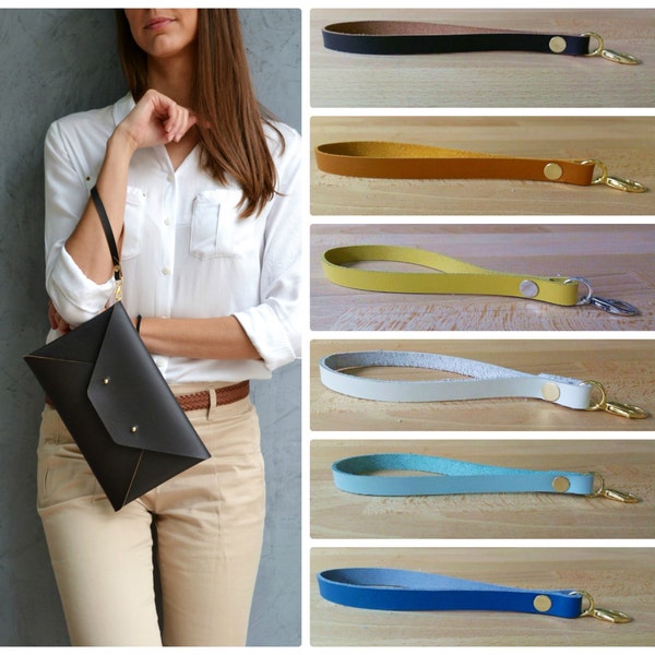 Leather wrist strap / Removable wrist strap / Wrist strap for clutch / Strap for your wristlet / Leather key chain / hristmas gift