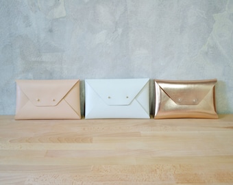 Bridesmaid gift set - Set of leather clutches