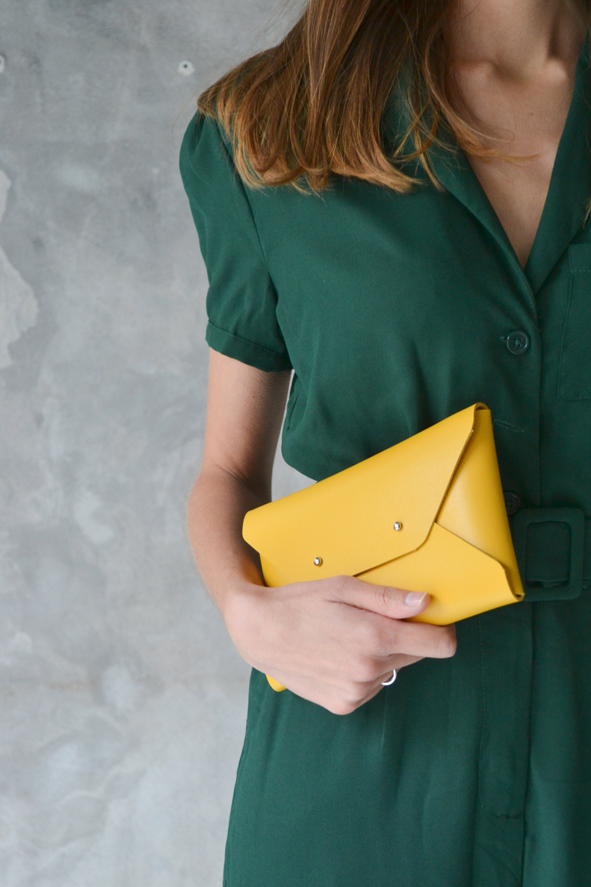 mustard yellow leather bag