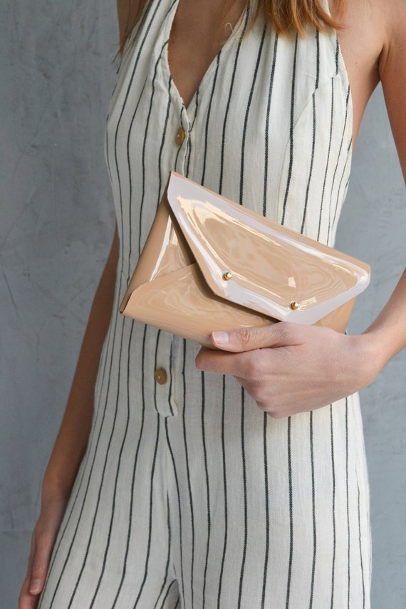 beige envelope clutch