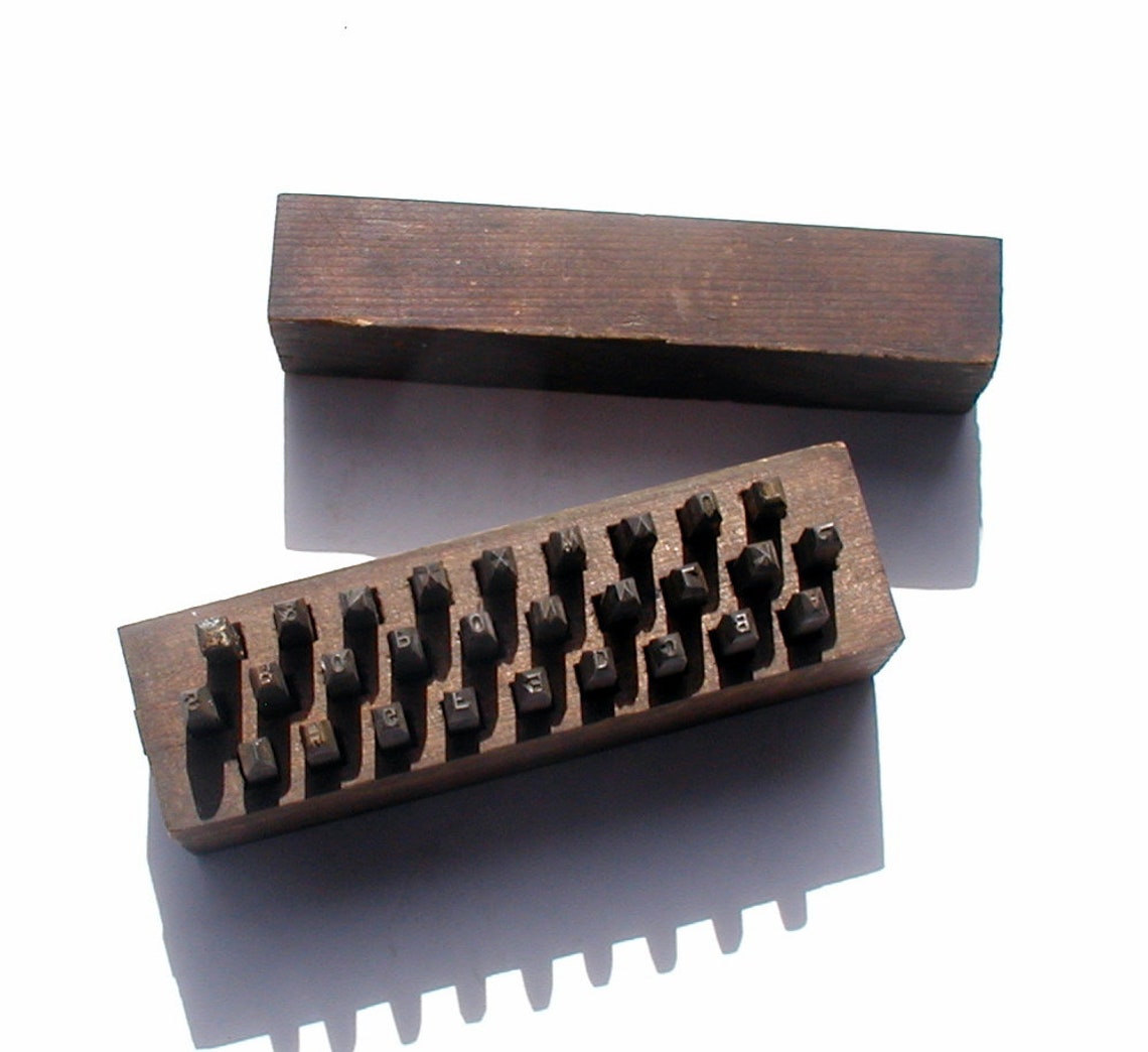 Vintage Set of 28 Steel Letter Punches Antique Alphabet Etsy