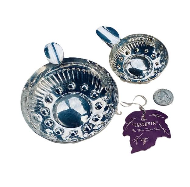 Tastevin In Argento Placcato Con Catena | Set Da Degustazione Vino Per Sommelier | Accessorio Elegante Per Intenditori - 2