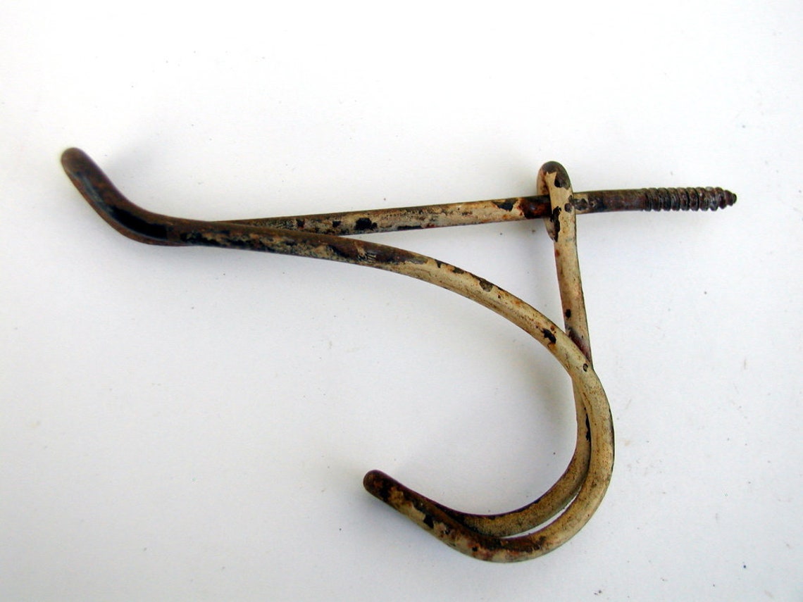 Vintage Bent Wire Coat Hooks Set of 3 Screw in Closet Hangers Etsy