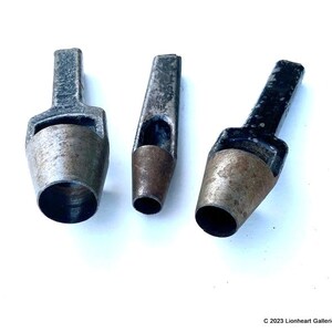 Lot of 3 Vintage Osborne Leatherworking Round Drive Punches Hole Punching Tools image 2