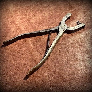 Antique C.S. Osborne Single Tube Spring Punch Pliers Pre 1906 Forged Steel Hand Punch Tool Leathermakers Hand Tools Reduced Price