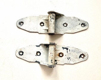Pair of Large Vintage Door Strap Hinges Barn Stall Gate Industrial Farm Salvage Hardware