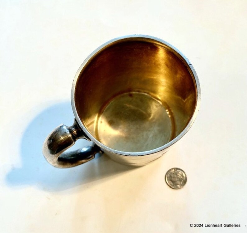 Antique Quadruple Plate Silver Mug James W Tufts Boston Engraved Childs Cup Victorian Drinkware bild 9