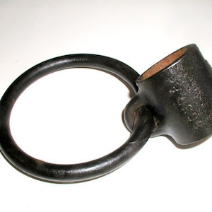 Vintage Iron Harness Ring Hitch For Singletree Horse Wagon Primitive Hitching Post Hardware Blacksmith Salvage Supply