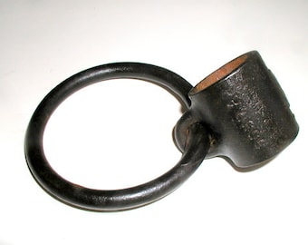 Vintage Iron Harness Ring Hitch For Singletree Horse Wagon Primitive Hitching Post Hardware Blacksmith Salvage Supply