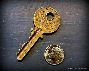 Vintage Francis Keil & Son New York Flat Brass Key Collectible Locksmith Supply