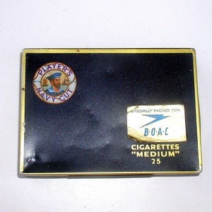 Rare WW2 Unopened John Players Navy Cut Medium Cigarettes Tin with 50 Pre  rolled Cigarettes + Unop