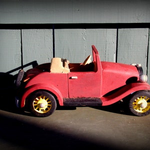 Handcrafted Vintage 1929 FORD Model T Car Wooden Toy Signed 1949 Replica