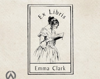 Sello Ex Libris para jóvenes lectores, sello de ex libris personalizado, sello de biblioteca con nombre personalizado, regalo único para amantes de los libros