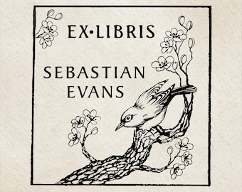Songbird Personalized Ex Libris Stamp, Handmade Bookplate, Custom Wooden or Self-Inking Library Seal