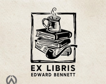 The Scholar's Mark  Ex Libris Stamp, Personalized Bookplate Stamp Custom Name Library Stamp,  Gift for Book Lovers, Handmade Book Stamp