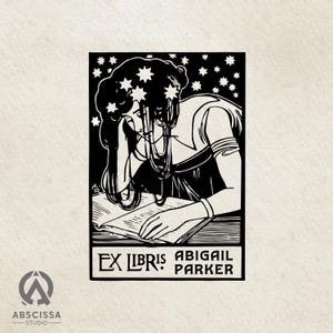 Sternennacht träumen Ex Libris Stempel, Personalisierter Ex Libris Stempel, Personalisierter Ex Libris Stempel, Einzigartiges Geschenk für Buchliebhaber