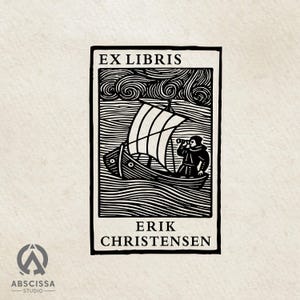 The Open Sea Ex Libris Stamp, Personalized Bookplate Stamp, Custom Name Library Stamp, Unique Gift for Book Lovers