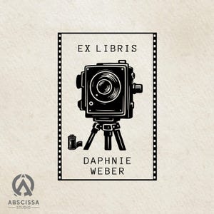 Photonica Ex Libris Stamp, Personalized Bookplate Stamp, Custom Name Library Stamp, Unique Gift for Book Lovers