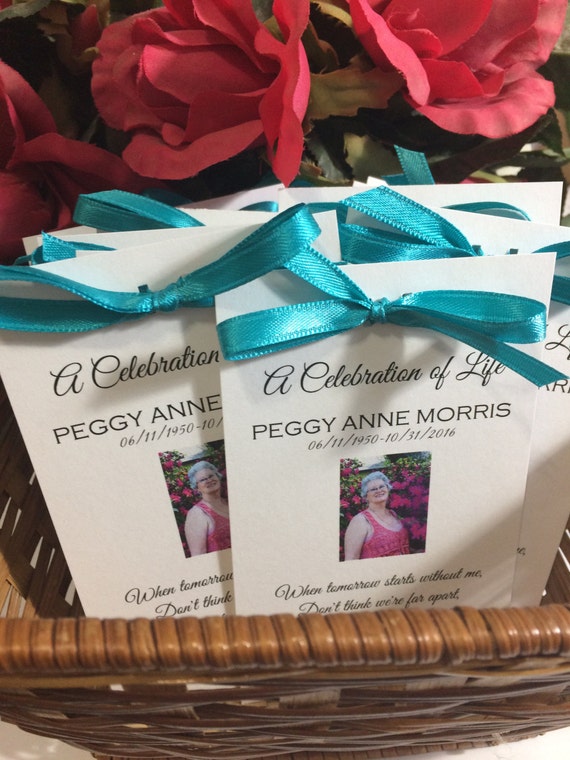 Simple Ribbon Celebration of Life Photo Tribute Custom Etsy