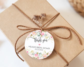 Thank You Gift Labels, Rose Gold Floral Favor Tags for wedding favors, swag goodie bags, bridal showers, baby party thank you gifts