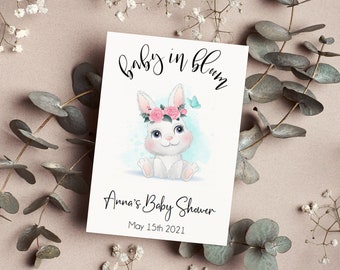 Baby in Bloom, Little Bunny Personalized Baby Shower Seed Packet Favors, Wildflower Seeds