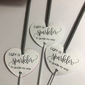 25 Farewell Lighting Ceremony Sparkler Tags for Funeral Service Heart Shaped Sparkler Labels, Celebration of Life Bereavement Memorial