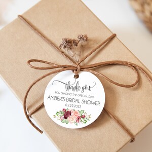 PRINTED Marsala Blush Favor Tags for bridal shower favors, swag goodie bags, baby shower party thank you gifts