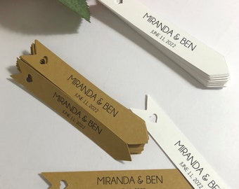 PRINTED Succulent or Air Plant Stake Favor Tags for wedding favors, swag goodie bags, bridal showers, baby party thank you gifts