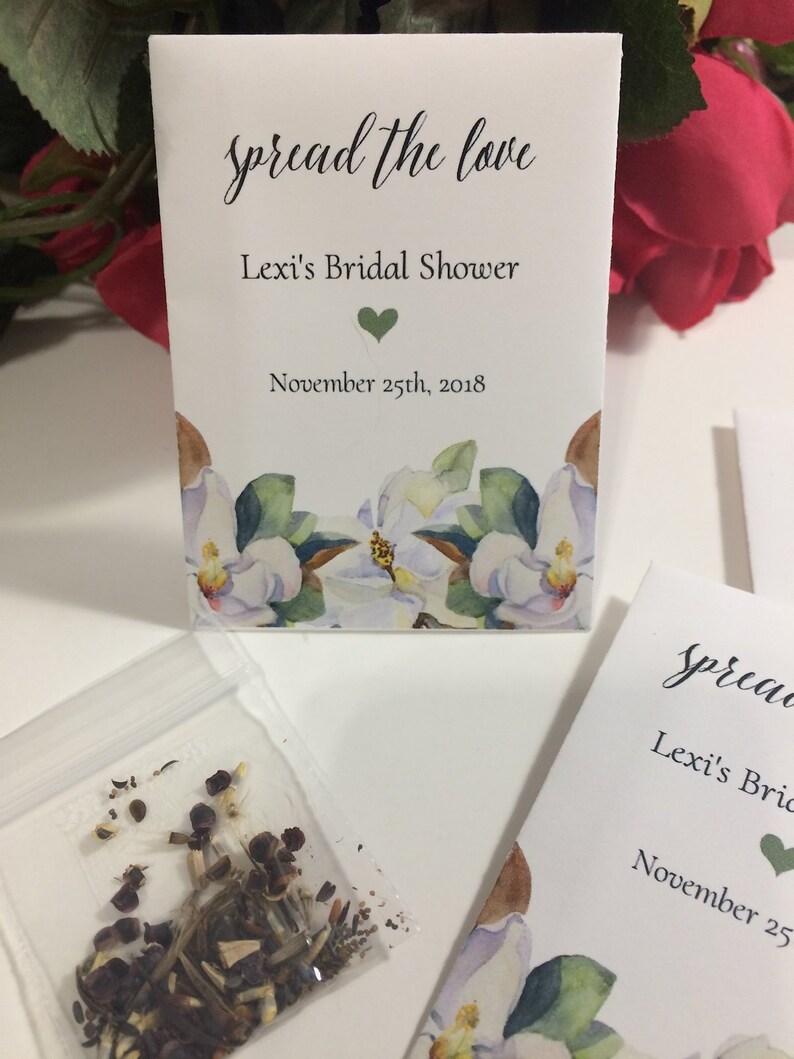 Personalized Bridal Shower Seed Packets Wildflower Seeds Etsy