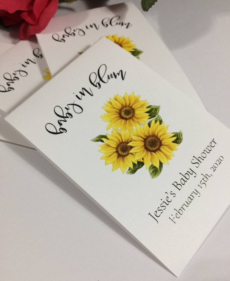 Baby in Bloom Sunflower Baby Shower Seed Packet Favors Etsy