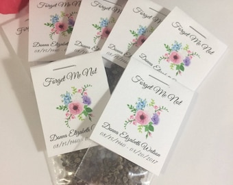 Funeral Bereavement Favor, Forget Me Not 25 In Loving Memory, Tent Topper Seed Packet Favors, Celebrate Life, Living Memorials