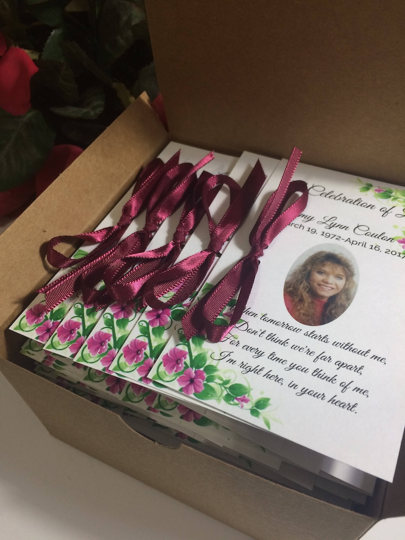Funeral Favors Floral & Ivy Ribbon Celebration of Life Photo | Etsy