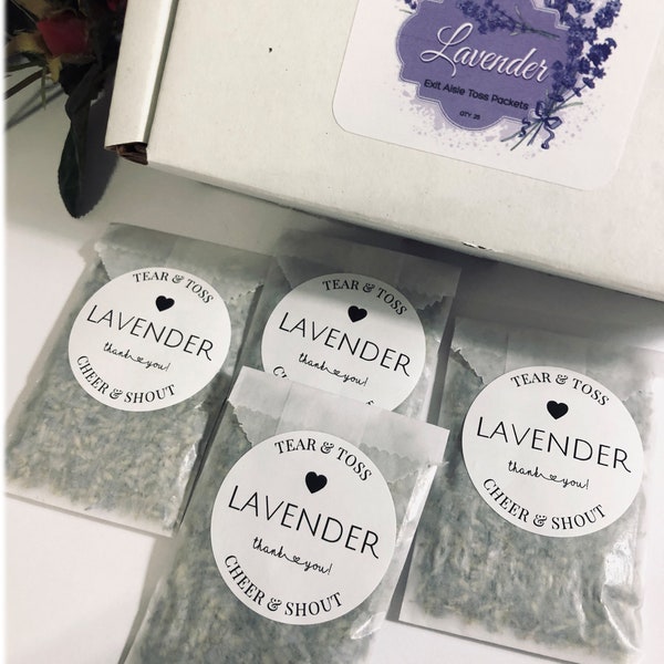 24 Packets of Lavender Wedding Exit  Aisle Send Off Toss Favors, Eco-Friendly, Ready to Ship, Lavender, Just Married, Fall Weddings, Classic