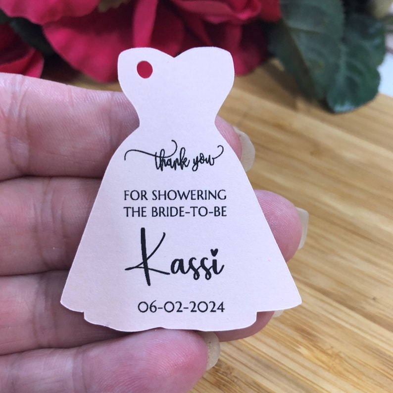 Wedding Dress Shaped Thank You Favor Tags for Wedding Favors Labels, Printed