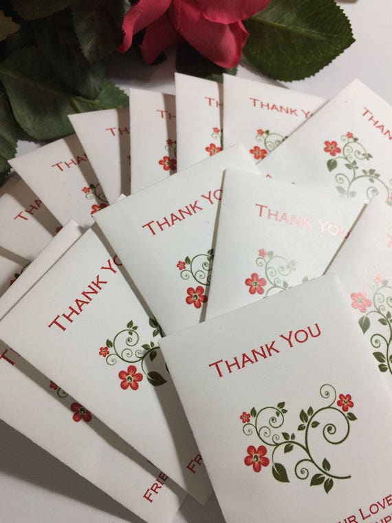 20 Thank You Seed Packets Floral Bloom Wildflower Seeds Custom Etsy