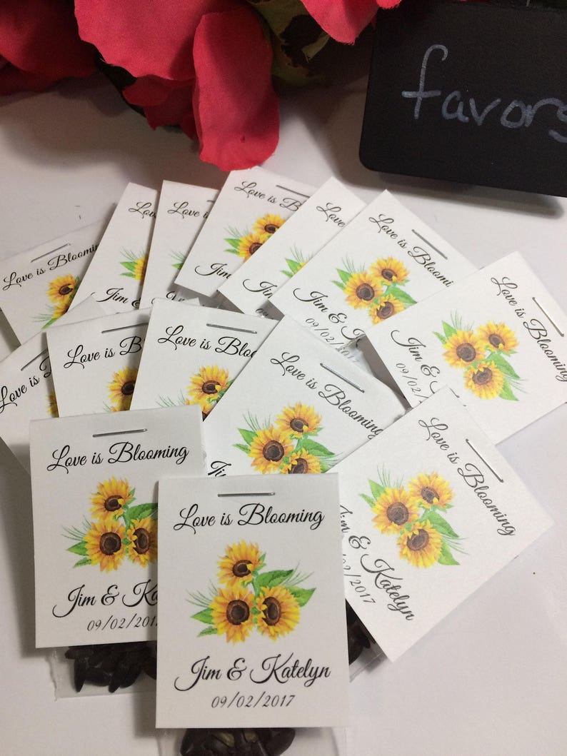 Personalized Custom Sunflower Seed Packets Sachet Sized Love Etsy