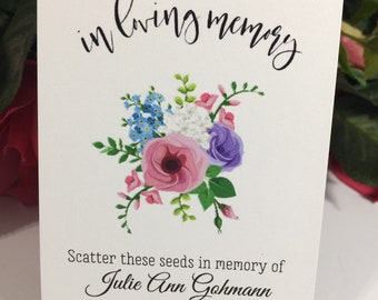Forget Me Not Funeral Favors Personalized Memorial Seed Packets, Loving Memory, Memorial, Seeds Included, Sympathy, Celebration of Life