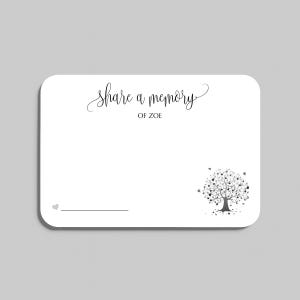 Tree of Life Share a Memory Cards, Funeral Guest Book Alternative