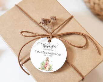 PRINTED Flopsy Bunny Peter Rabbit Favor Tags for baby shower favors, swag goodie bags, baby party thank you gifts