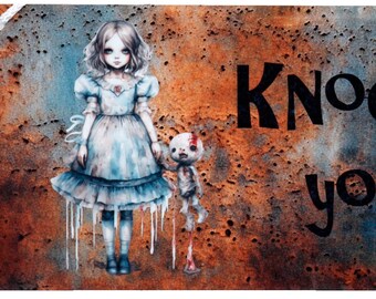 Creepy Knock Before Entering Door Sign