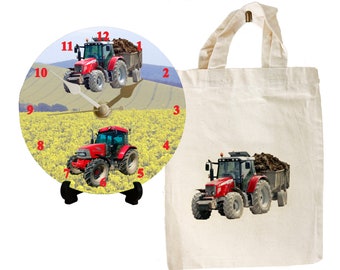 Tractor Clock DIY Kit – Metal Clock Face, Cotton Gift Bag