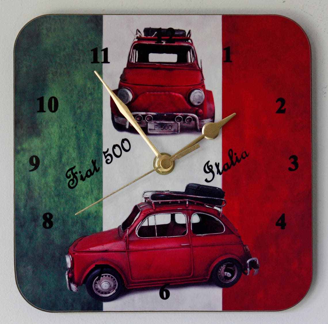 Fiat 500 Square Wall Clock Etsy